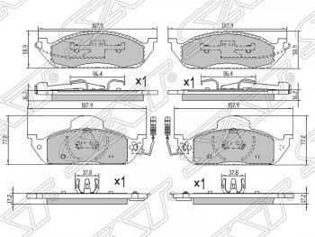 Колодки тормозные SAT (передние) Mercedes-Benz ML class  W163 (1997-2001) дорестайлинг
