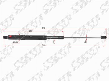 Упор капота SAT (газовый) Mercedes-Benz ML class  W164 (2005-2011) дорестайлинг, рестайлинг