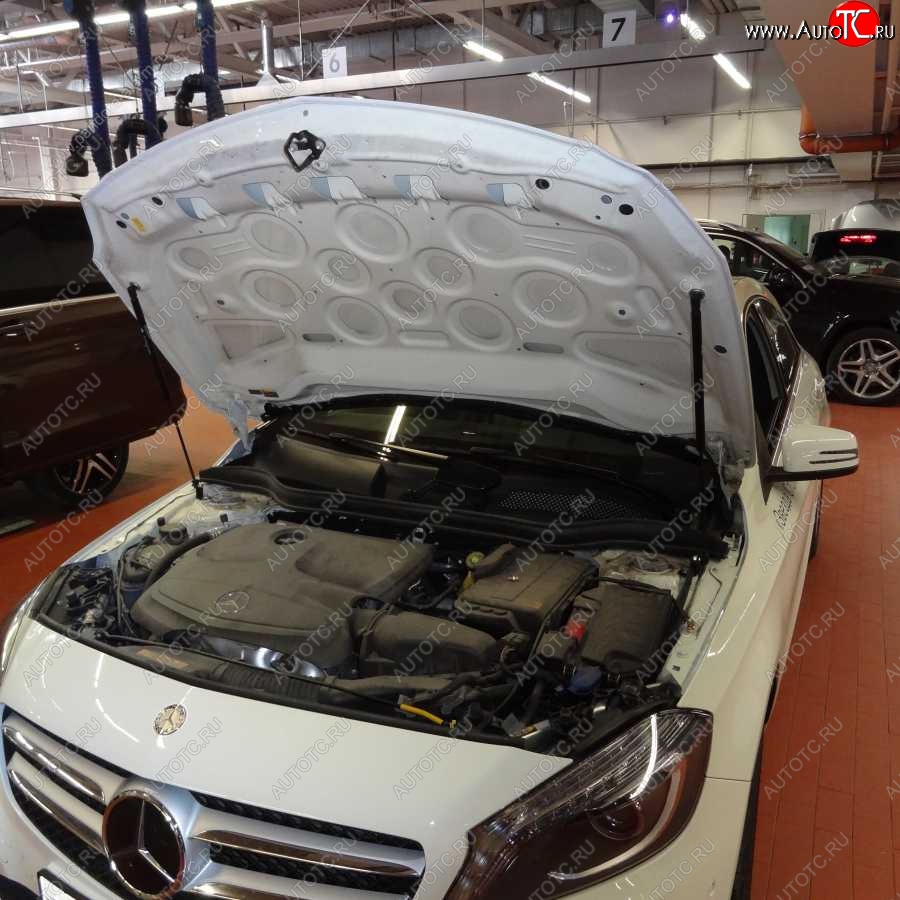 2 749 р. Упоры капота Russtal Mercedes-Benz A class W176 дорестайлинг, хэтчбэк 5 дв. (2012-2015)  с доставкой в г. Керчь