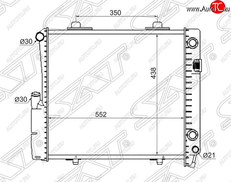 8 799 р. Радиатор двигателя (пластинчатый, 2.6/3.2, МКПП/АКПП) SAT Mercedes-Benz C-Class W201 седан (1982-1992)  с доставкой в г. Керчь
