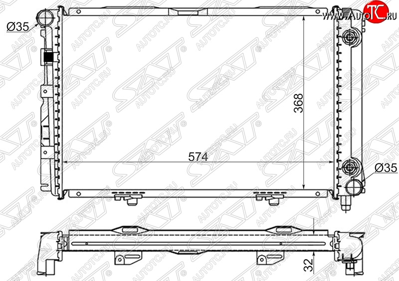 15 799 р. Радиатор двигателя (пластинчатый, 1.8/2.0/2.0D/2.2D, АКПП) SAT Mercedes-Benz C-Class W201 седан (1982-1992)  с доставкой в г. Керчь