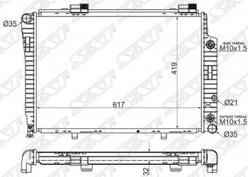 Радиатор двигателя (пластинчатый, 1.8/2.0/2.2/2.3/2.4/3.2, АКПП) SAT Mercedes-Benz C-Class ( S202,  W202) - E-Class  W210