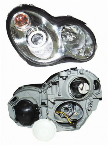Правая передняя фара SAT (неоновое кольцо) Mercedes-Benz C-Class ( W203,  S203) (2004-2008) рестайлинг седан, рестайлинг универсал
