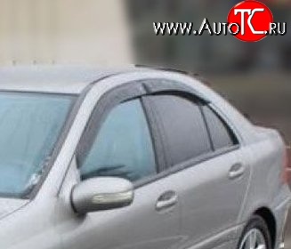 999 р. Комплект дефлекторов окон (ветровиков) 4 шт. Russtal Mercedes-Benz C-Class W203 дорестайлинг седан (2000-2004)  с доставкой в г. Керчь