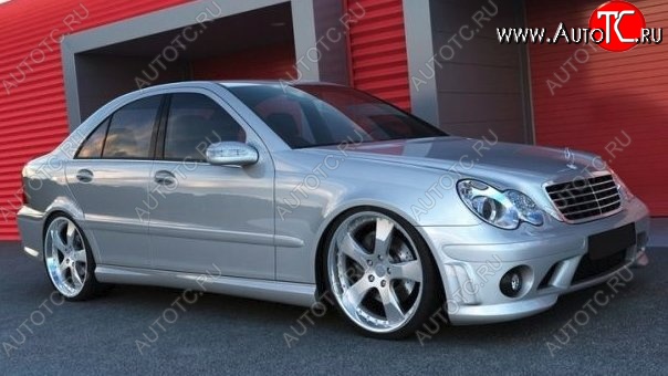 9 049 р. Пороги накладки AMG Style Mercedes-Benz C-Class W203 дорестайлинг седан (2000-2004) (Неокрашенные)  с доставкой в г. Керчь