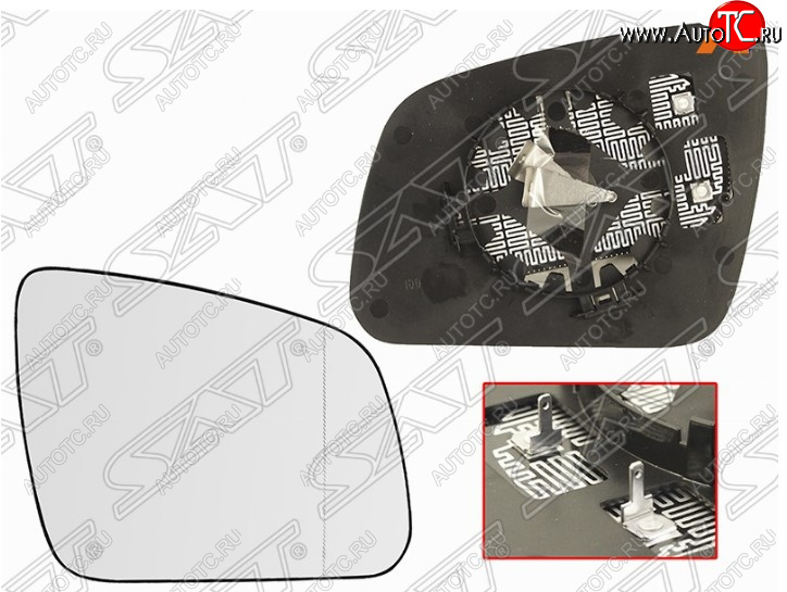 839 р. Правое полотно зеркала SAT (асферическое с обогревом)  Mercedes-Benz C-Class  W204 (2007-2011) дорестайлинг седан  с доставкой в г. Керчь