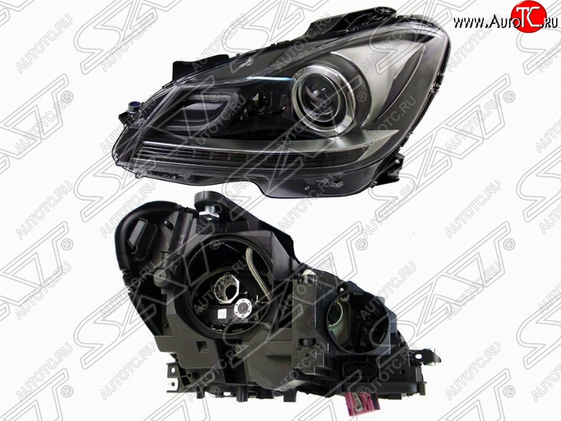 22 999 р. Левая передняя фара SAT (под ксенон, диодная)  Mercedes-Benz C-Class  W204 (2011-2015) рестайлинг седан  с доставкой в г. Керчь