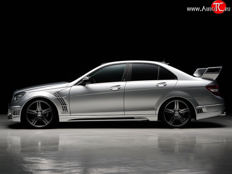 12 599 р. Пороги накладки WALD Mercedes-Benz C-Class W204 дорестайлинг седан (2007-2011) (Неокрашенные)  с доставкой в г. Керчь