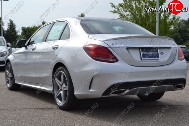 5 249 р. Лип спойлер C63 AMG Mercedes-Benz C-Class W205 дорестайлинг седан (2015-2018) (Неокрашенный)  с доставкой в г. Керчь