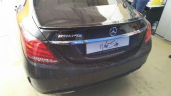 3 399 р. Лип спойлер АВТОКРАТ  Mercedes-Benz C-Class  W205 (2015-2018) дорестайлинг седан (Неокрашенный)  с доставкой в г. Керчь. Увеличить фотографию 4