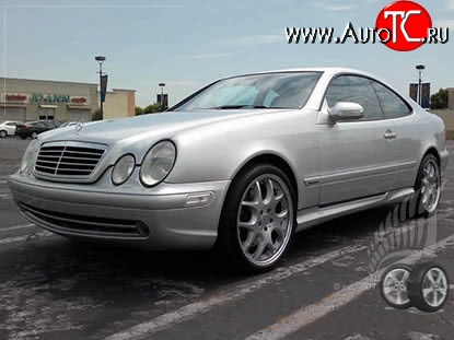 5 649 р. Пороги накладки CLK 55 AMG Mercedes-Benz CLK class W208 (1997-2002) (Неокрашенные)  с доставкой в г. Керчь