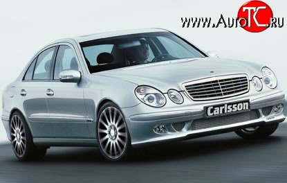 11 399 р. Накладка Carlsson на передний бампер Mercedes-Benz E-Class W211 дорестайлинг седан (2002-2006) (Неокрашенная)  с доставкой в г. Керчь