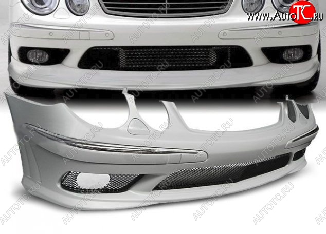 30 949 р. Передний бампер AMG Style Mercedes-Benz E-Class W211 дорестайлинг седан (2002-2006) (Неокрашенный)  с доставкой в г. Керчь