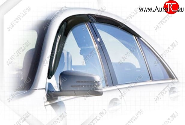 2 079 р. Дефлектора окон (Long) CA-Plastiс Mercedes-Benz S class W221 (2006-2013) (Classic полупрозрачный, Без хром.молдинга)  с доставкой в г. Керчь