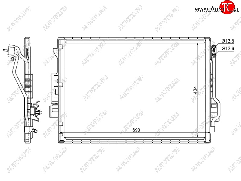 6 299 р. Радиатор кондиционера SAT Mercedes-Benz S class W221 (2006-2013)  с доставкой в г. Керчь