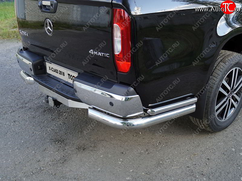 36 299 р. Защита заднего бампера (уголки двойные) ТСС 76,1/42,4 мм Mercedes-Benz X class W470 (2017-2020)  с доставкой в г. Керчь