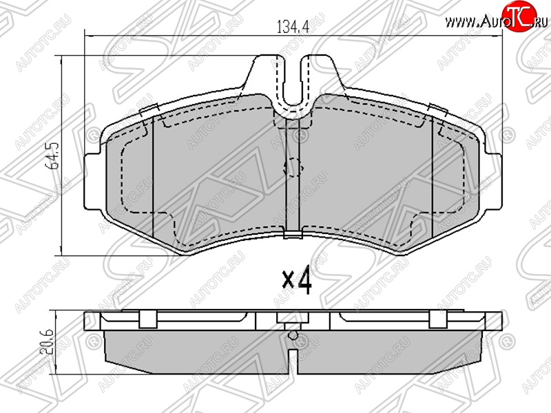1 199 р. Колодки тормозные SAT (передние)  Mercedes-Benz Vito  W638 (1996-2003)  с доставкой в г. Керчь