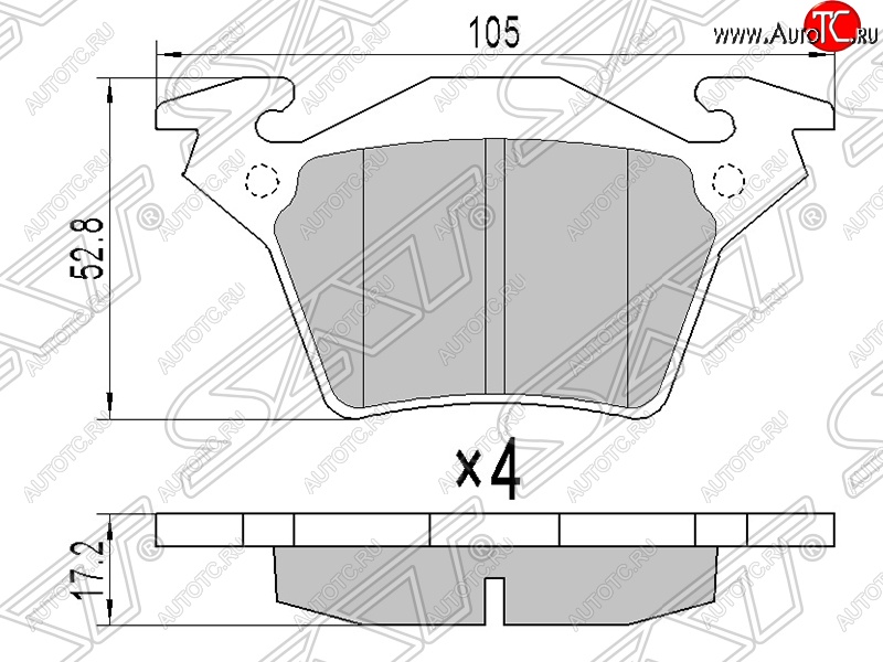689 р. Колодки тормозные SAT (задние)  Mercedes-Benz Vito  W638 (1996-2003)  с доставкой в г. Керчь