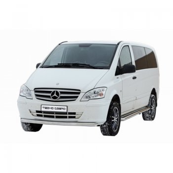 Защита переднего бампера ТехноСфера (Техно Сфера) (нержавейка, d63.5 mm) Mercedes-Benz Vito  W639 (2010-2014) рестайлинг