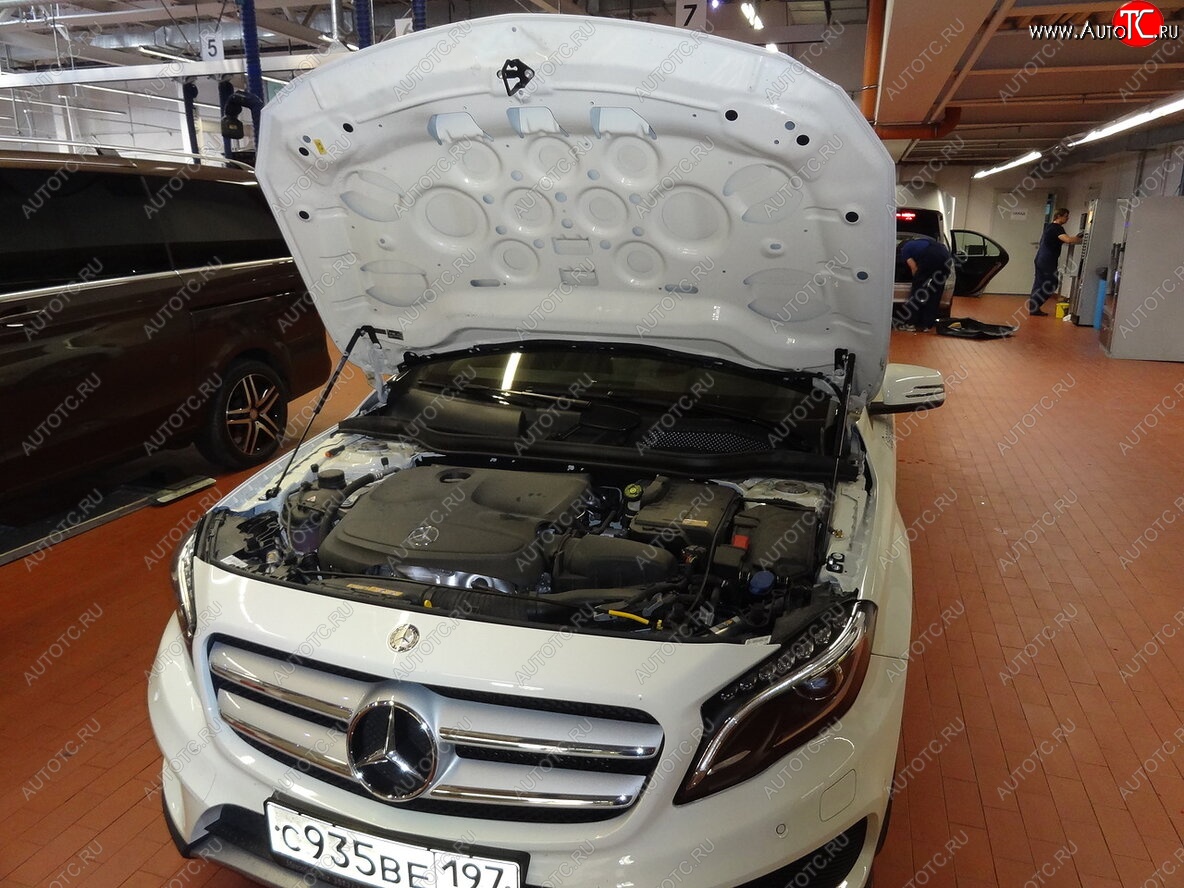 2 749 р. Упоры капота Russtal Mercedes-Benz GLA X156 дорестайлинг (2013-2017)  с доставкой в г. Керчь