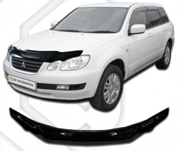2 079 р. Дефлектор капота CA-Plastic Mitsubishi Airtek (2001-2008) (серия Classic черный)  с доставкой в г. Керчь. Увеличить фотографию 2