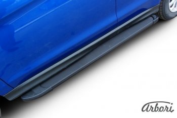 11 609 р. Порожки для ног Arbori Optima Black Mitsubishi ASX 1-ый рестайлинг (2013-2016)  с доставкой в г. Керчь. Увеличить фотографию 2