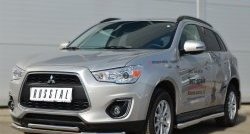17 899 р. Защита переднего бампера (2 трубыØ63 и 42 мм, нержавейка) SLITKOFF  Mitsubishi ASX (2013-2016) 1-ый рестайлинг  с доставкой в г. Керчь. Увеличить фотографию 4
