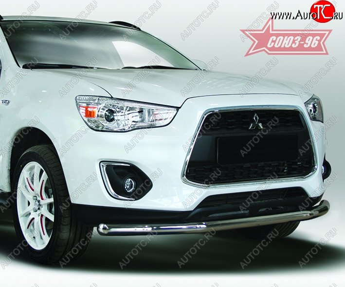 8 909 р. Защита переднего бампера одинарная Souz-96 Premium (d60) Mitsubishi ASX 1-ый рестайлинг (2013-2016)  с доставкой в г. Керчь