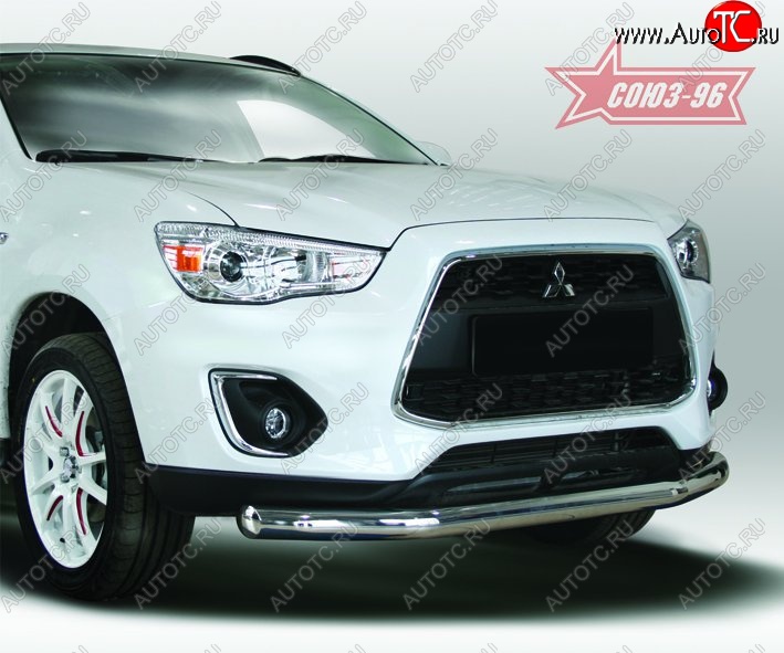 9 179 р. Защита переднего бампера одинарная Souz-96 (d76) Mitsubishi ASX 1-ый рестайлинг (2013-2016)  с доставкой в г. Керчь