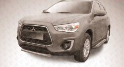 Защита переднего бампера из короткой трубы диаметром 76 мм Slitkoff Mitsubishi ASX (2013-2016) 1-ый рестайлинг