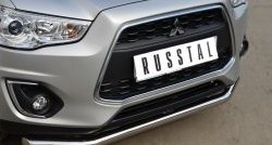 15 399 р. Одинарная защита переднего бампера диаметром 63 мм SLITKOFF  Mitsubishi ASX (2013-2016) 1-ый рестайлинг  с доставкой в г. Керчь. Увеличить фотографию 2