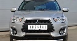Одинарная защита переднего бампера диаметром 63 мм SLITKOFF Mitsubishi ASX (2013-2016) 1-ый рестайлинг