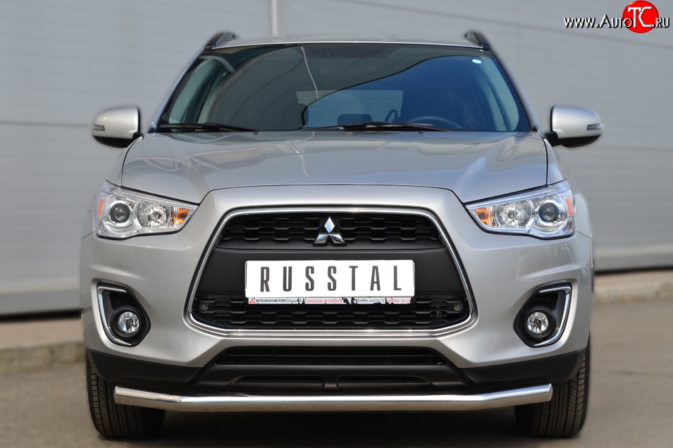 15 399 р. Одинарная защита переднего бампера диаметром 63 мм SLITKOFF  Mitsubishi ASX (2013-2016) 1-ый рестайлинг  с доставкой в г. Керчь