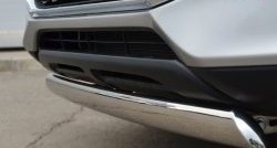 9 749 р. Защита переднего бампера (Ø75х42 мм, нержавейка) Russtal Mitsubishi ASX 1-ый рестайлинг (2013-2016)  с доставкой в г. Керчь. Увеличить фотографию 3