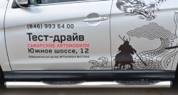 83 999 р. Защита порогов с пластиковыми вставками для ног из круглой трубы диаметром 76 мм Russtal Mitsubishi ASX 1-ый рестайлинг (2013-2016) (Защита порогов с со скосами на торцах (вариант 1))  с доставкой в г. Керчь. Увеличить фотографию 5