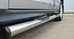 83 999 р. Защита порогов с пластиковыми вставками для ног из круглой трубы диаметром 76 мм Russtal Mitsubishi ASX 1-ый рестайлинг (2013-2016) (Защита порогов с со скосами на торцах (вариант 1))  с доставкой в г. Керчь. Увеличить фотографию 7