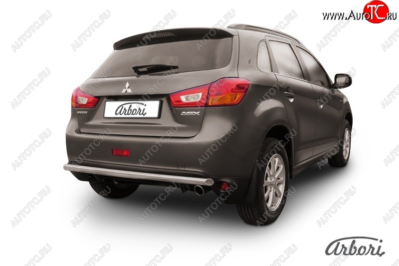 11 429 р. Защита заднего бампера Arbori (нержавейка, 1 труба d57 mm). Mitsubishi ASX 1-ый рестайлинг (2013-2016)  с доставкой в г. Керчь