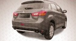 Защита заднего бампера из короткой трубы диаметром 57 мм Slitkoff Mitsubishi ASX (2013-2016) 1-ый рестайлинг