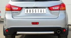 Одинарная защита заднего бампера из трубы диаметром 63 мм SLITKOFF Mitsubishi ASX (2013-2016) 1-ый рестайлинг