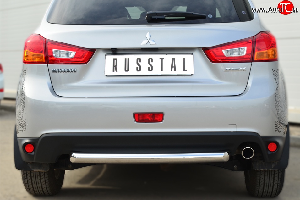 15 849 р. Одинарная защита заднего бампера из трубы диаметром 63 мм SLITKOFF  Mitsubishi ASX (2013-2016) 1-ый рестайлинг  с доставкой в г. Керчь
