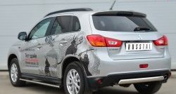 10 949 р. Защита заднего бампера (Ø75x42 мм, нержавейка) Russtal Mitsubishi ASX 1-ый рестайлинг (2013-2016)  с доставкой в г. Керчь. Увеличить фотографию 3