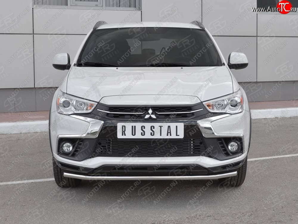 14 999 р. Защита переднего бампера (Ø42 мм, нержавейка) SLITKOFF Mitsubishi ASX 2-ой рестайлинг (2017-2020)  с доставкой в г. Керчь