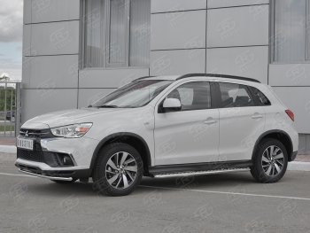 14 999 р. Защита переднего бампера (Ø42 мм, нержавейка) SLITKOFF Mitsubishi ASX 2-ой рестайлинг (2017-2020)  с доставкой в г. Керчь. Увеличить фотографию 2