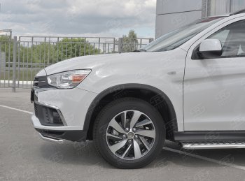 14 999 р. Защита переднего бампера (Ø42 мм, нержавейка) SLITKOFF Mitsubishi ASX 2-ой рестайлинг (2017-2020)  с доставкой в г. Керчь. Увеличить фотографию 3