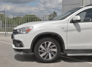 15 299 р. Защита переднего бампера (Ø63 мм, секции, нержавейка) SLITKOFF Mitsubishi ASX 2-ой рестайлинг (2017-2020)  с доставкой в г. Керчь. Увеличить фотографию 3
