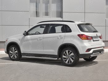 16 699 р. Защита заднего бампера (Ø63/2 по 42 мм, нержавейка) SLITKOFF Mitsubishi ASX 2-ой рестайлинг (2017-2020)  с доставкой в г. Керчь. Увеличить фотографию 2