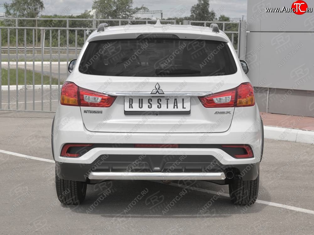 14 749 р. Защита заднего бампера (Ø63 мм, нержавейка) RUSSTAL  Mitsubishi ASX (2017-2020) 2-ой рестайлинг  с доставкой в г. Керчь