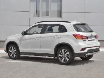 10 949 р. Защита заднего бампера (Ø75x42 мм, нержавейка) Russtal Mitsubishi ASX 2-ой рестайлинг (2017-2020)  с доставкой в г. Керчь. Увеличить фотографию 2