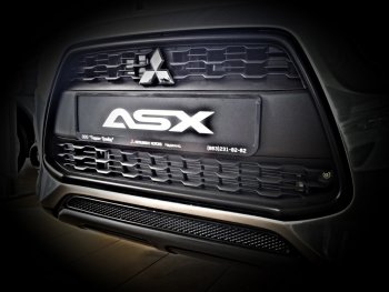 3 499 р. Сетка в воздухозаборник бампера Arbori (15 мм)  Mitsubishi ASX (2010-2012) дорестайлинг (Черная)  с доставкой в г. Керчь. Увеличить фотографию 2