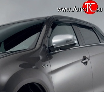 3 199 р. Дефлекторы окон (ветровики) Novline 4 шт Mitsubishi ASX дорестайлинг (2010-2012)  с доставкой в г. Керчь